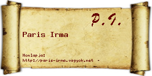 Paris Irma névjegykártya